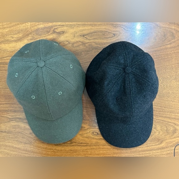 New Lift Down Wool Baseball Caps (2-Pack) | Charcoal & Olive Green - Picture 7 of 9